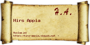 Hirs Appia névjegykártya